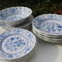 Set piatti e ciotola in ceramica smaltata blu