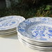 Set piatti e ciotola in ceramica smaltata blu