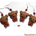 orecchini orsetto kawaii con cuore creati a mano in fimo idea regalo 