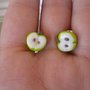  miniature food earrings - adorable APPLE to wear - polymer clay cernit fimo