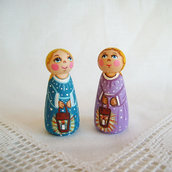 Buon Natale due angeli colorato figurina bambola