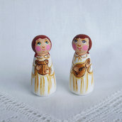 Buon Natale due angeli colorato figurina bambola