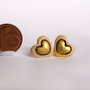 Orecchini Cuore beige/oro a lobo fimo idea regalo San Valentino