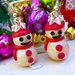 orecchini Pupazzo di neve  in fimo  con swarovski  handmade Merry Chritsmas