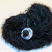 Sciarpa in lana merino, nera con lame' e bottone in madreperla