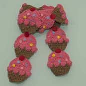 Sciarpa cupcakes uncinetto rosa