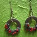  red grey and black Washer Earrings