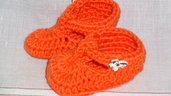 scapette per neonato in lana arancio
