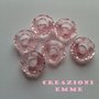 6 PERLE ROSA SFACCETTATE IN PLASTICA