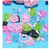 cabochon hello kitty e in resina 16x15 mm 4 pezzi colori mix 