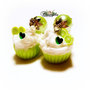 Orecchini cupcake fimo pendenti yogurt cedro verde handmade