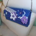  incantevole e romantica piccola  borsa in feltro bluette