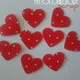 cuori  rossi a pois in cartoncino per decorazioni biglietti di san Valentinoe lavori scrapbooking