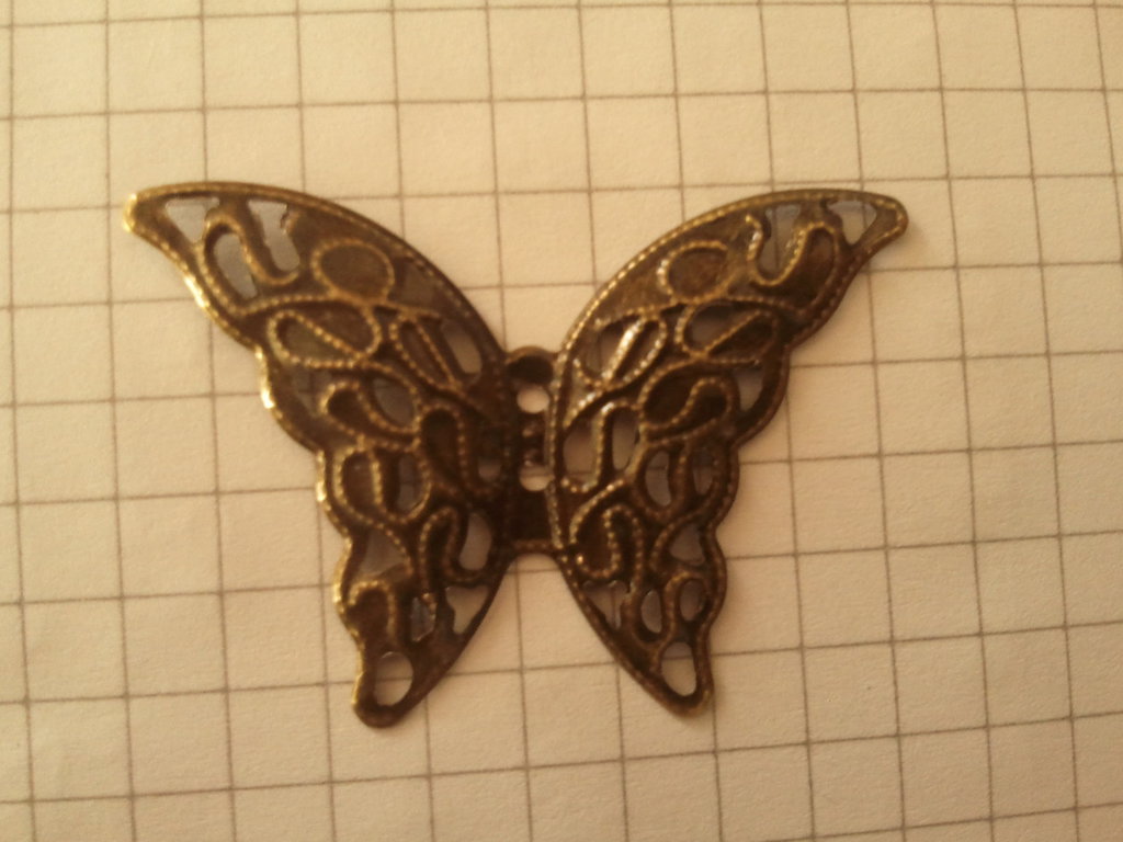 Vintageparts 10 Farfalle In Filigrana Vintage Bronzo Per Gioielli Fai Da Te, 27x41mm