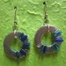  blue and light blue Washer Earrings