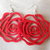 Orecchini pendenti fatti a mano con feltro rosso a forma di rosa,idea regalo S Valentino.
