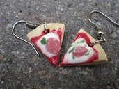  orecchini pizza - italian PIZZA with salami EARRINGS- HANDMAE from polymer clay cernit fimo