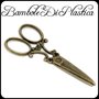 ♥ 2 FORBICI BRONZO 6 X 2.5 CM CIONDOLI CHARMS CHARM PENDENTI ♥