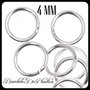 ♥ 100 ANELLINI APERTI 4 MM SILVER ARGENTATI MINUTERIA BIGIOTTERIA 4MM ♥