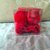 Set lana rosso scarpette e cappellino 