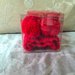 Set lana rosso scarpette e cappellino 