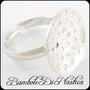 ♥ 4 ANELLI BASE REGOLABILI CON DISCO FORATO ANELLO ♥