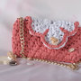 Borsa in fettuccia fatta a mano all'uncinetto, Crochet hand made