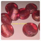 perle di vetro tonde colore rosa