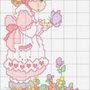 schema - bambina con fiori - Punto Croce