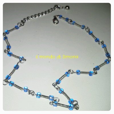 collana girocollo azzurra collana girocollo azzurra