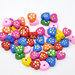 10 perle a cuore in legno 14x13 mm colori mix