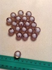 Perline in plastica colore grigio interno bianco