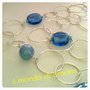 collana lunga alluminio e perle di vetro azzurro