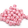 15 Perle Perline a Sfera con Foro in Acrilico Rosa 8mm