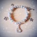 Bracciale perle grigie elastico e ciondoli MODA 2014 + SCATOLINA REGALO!IDEA REGALO