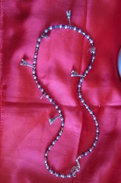 collana con swaroski viola e torre eiffel pendenti