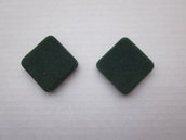2 perle in velluto quadrate color verde scuro
