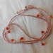 Catenella reggi occhiali  fatta a mano con  perline e cristalli rossi ,idea regalo.