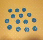 20 bottoni blu con foro per gancino