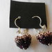 Orecchini pendenti fatti a mano con cuore di strass viola bianchi ,idea regalo per S. Valentino.