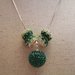 "Emerald Green Pavè" - Collana con pallina e perline strass