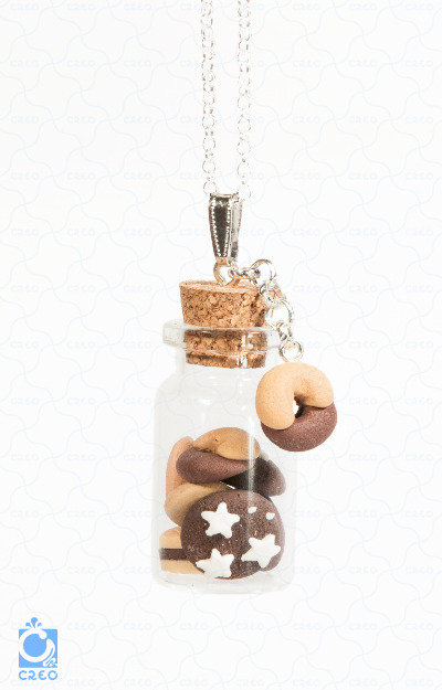 Collana Mini Bottiglia con Marshmallow | fimo - Gioielli - Collane