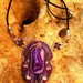 Collana con pietre e perline fatta a mano con tecnica embroidery "Anima in viola"