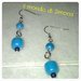 orecchini pendenti perle di vetro azzurre