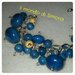 bracciale catena e perle di legno azzurro