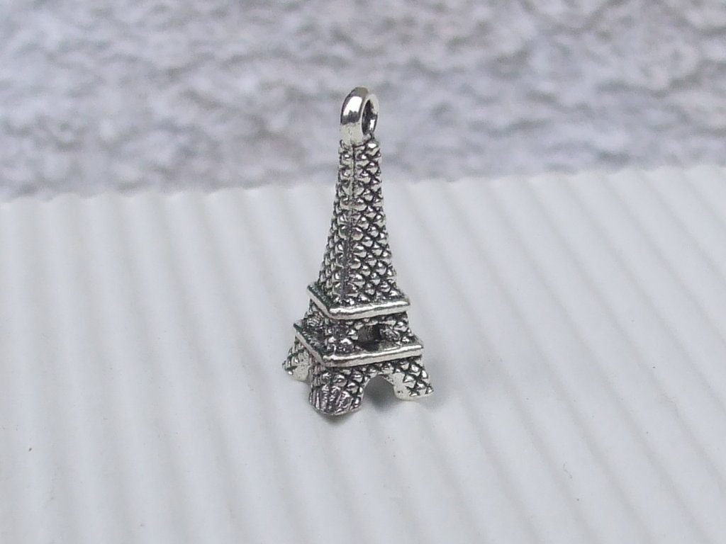 Ciondolo Torre Eiffel In Argento 925, Charm Per Bracciale, Gioiello Parigi, Nuovo In Confezione