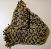 Completo sciarpa / cappello bambino o bambina melange verde e giallo