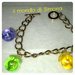 braccialetto catena con pendenti perle di vari colori