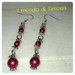 orecchini pendenti color argento con perle rosse