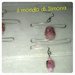 orecchini pendenti con lavorazione filo alluminio e perle di vetro rosa